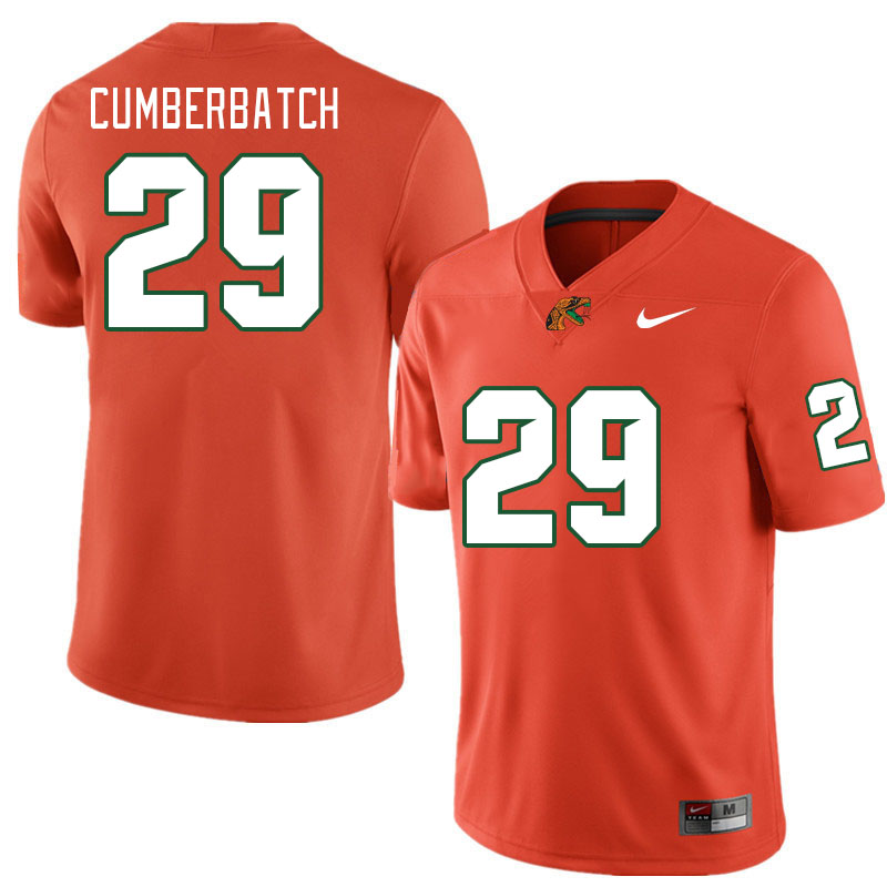Men-Youth #29 Jordan Cumberbatch Florida A&M Rattlers 2023 College Football Jerseys Stitched-Orange